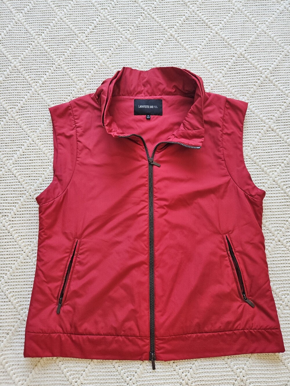 Lafayette 148 New York Red Sleeveless Zip-up Vest Size M